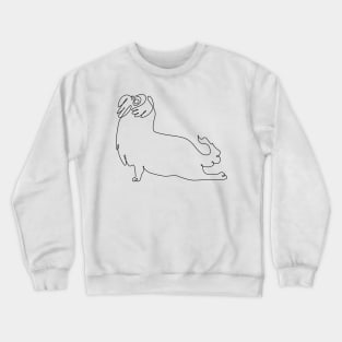 One Line Shih Tzu Upward Facing Dog Crewneck Sweatshirt